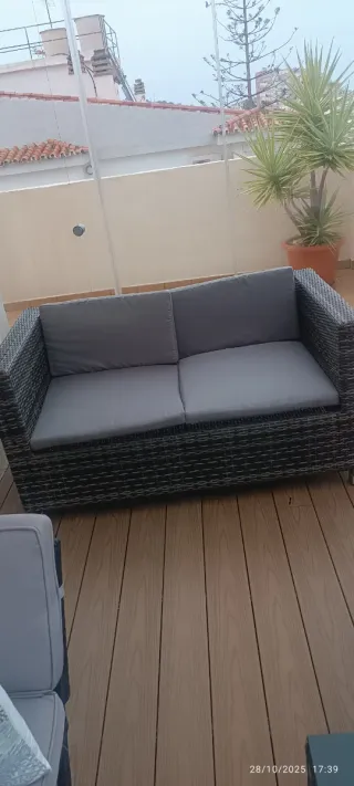 Sofá terraza 2 plazas ratan sintético