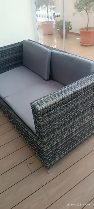 Sofá terraza 2 plazas ratan sintético