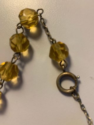 Cadena dorada y pulsera abalorios cristal