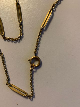 Cadena dorada y pulsera abalorios cristal