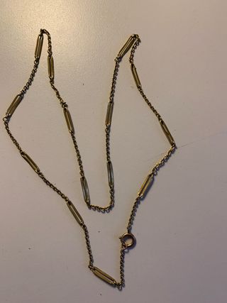 Cadena dorada y pulsera abalorios cristal