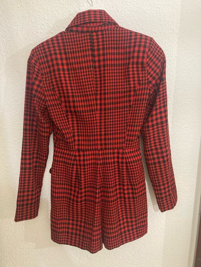 Mono blazer falda pantalón estampado pata de gallo