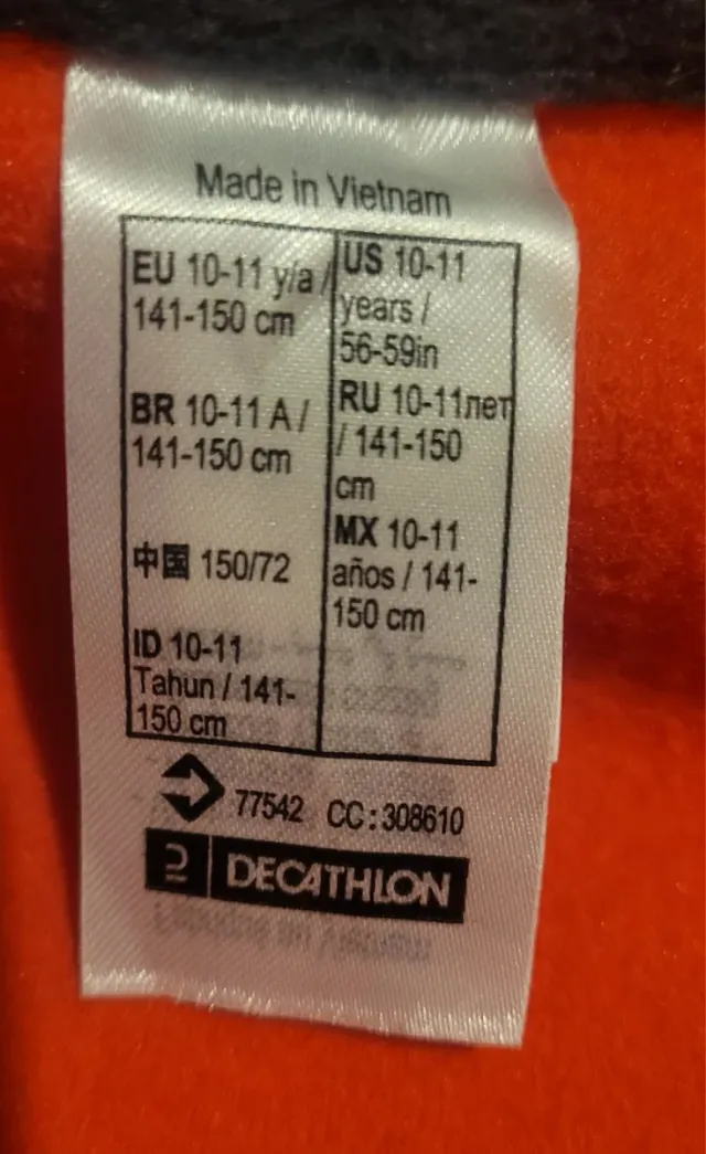 Forro polar naranja 10 años