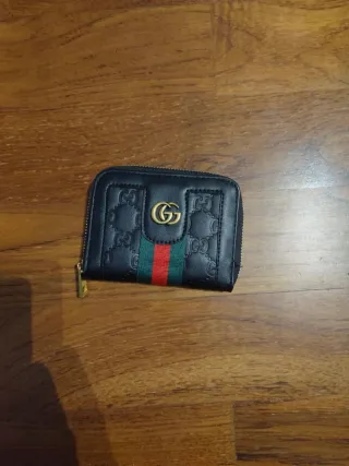 Portafoglio Gucci nero con strisce