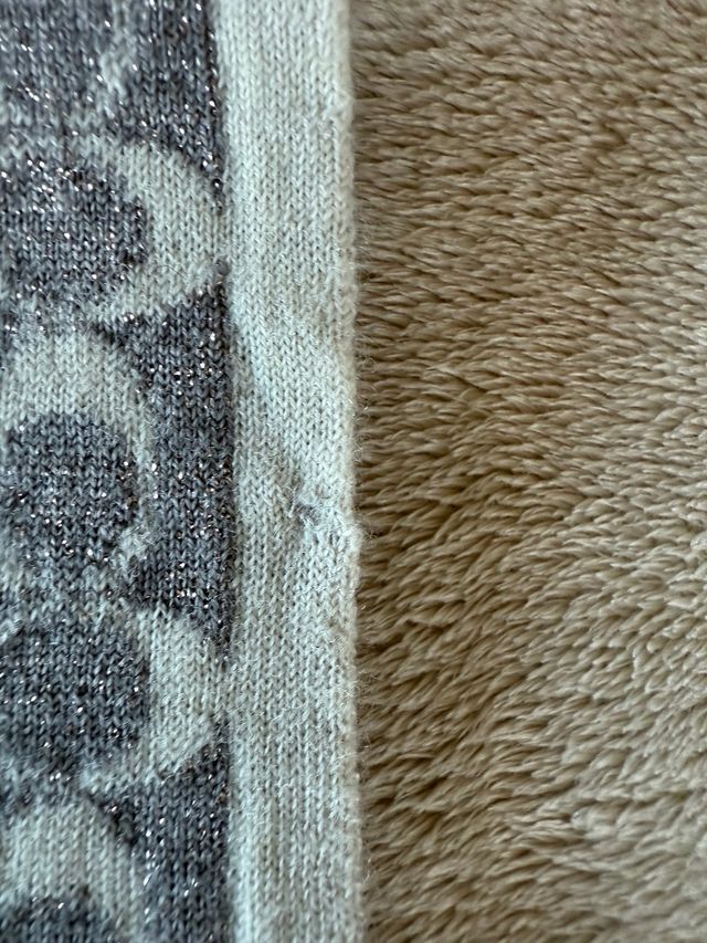 Sciarpa Coach double face grigio lurex e panna