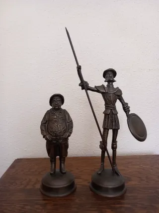 Figuras Bronce Don Quijote y Sancho Panza