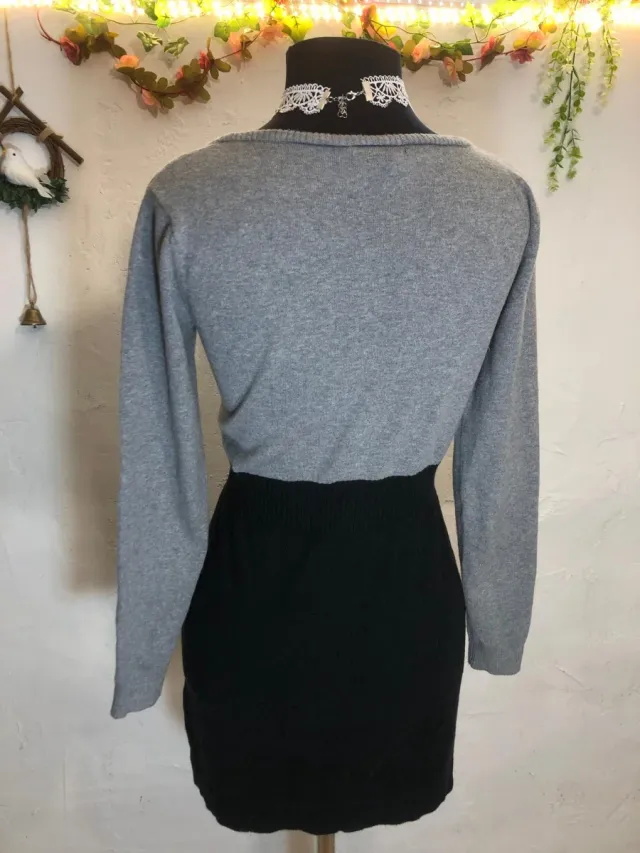 Vestido Mango Gris y Negro