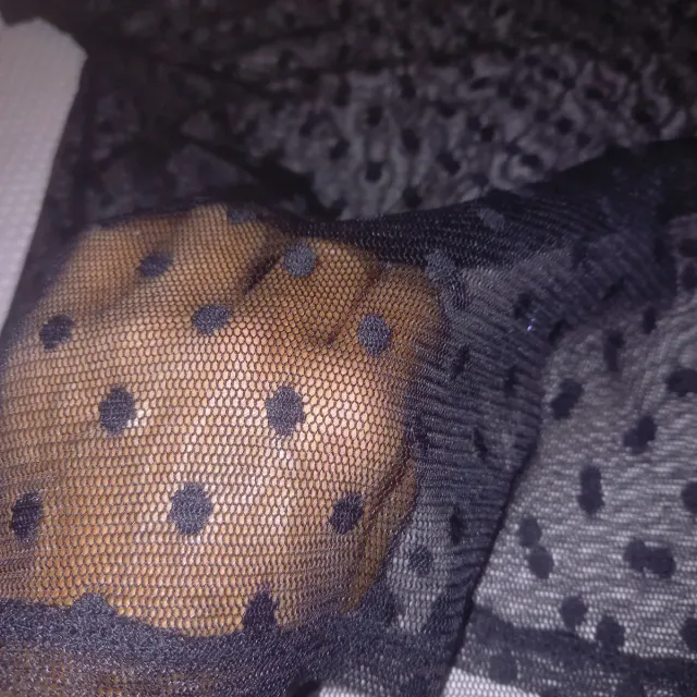 Blusa Bershka M Negra Transparente Lunares