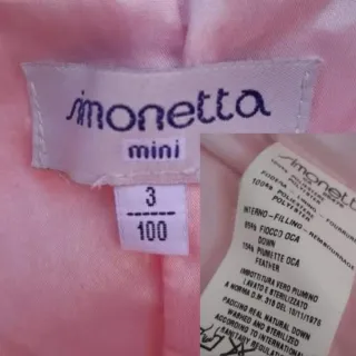 Piumino Simonetta rosa 3 anni cm 100