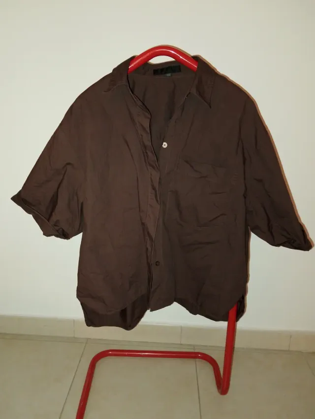 Completo Zara camicione e pantaloncino marrone