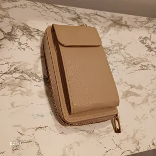 Portafoglio donna con porta cellulare beige