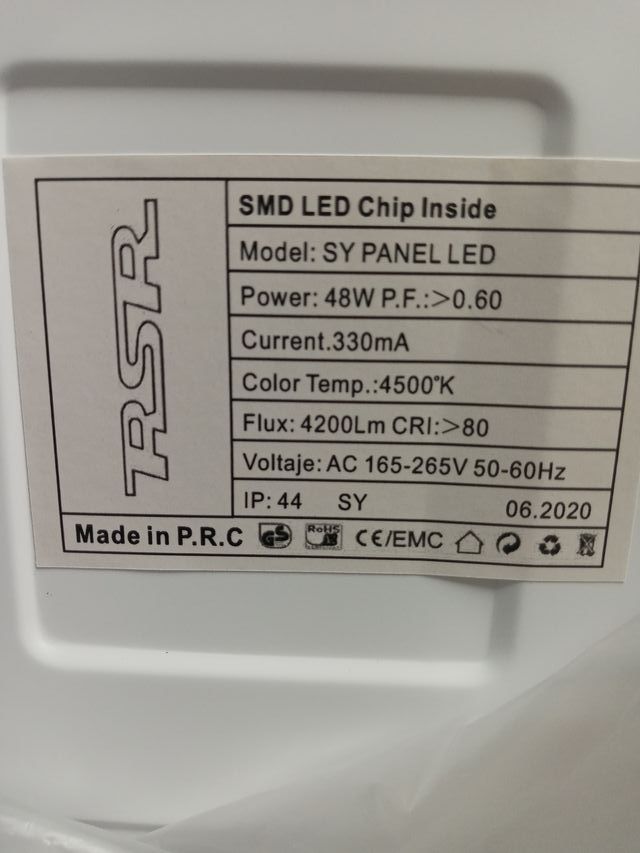 Panel LED RSR 48W 60x60cm 4200LM 6000K