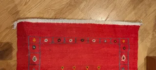 Tappeto passatoia Kilim rosso e multicolor