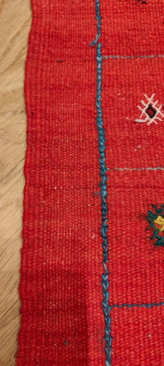 Tappeto passatoia Kilim rosso e multicolor