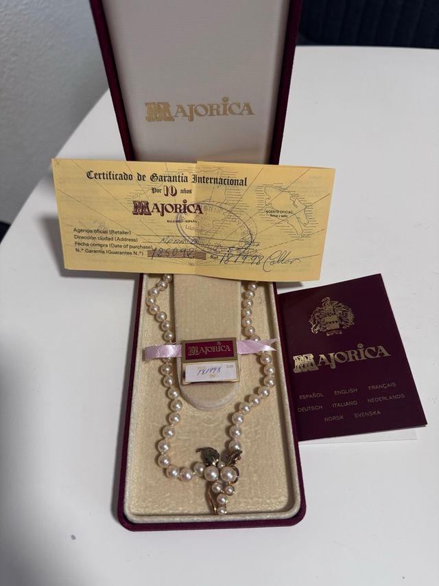 Collar Perlas Majorica con Certificado Garantía