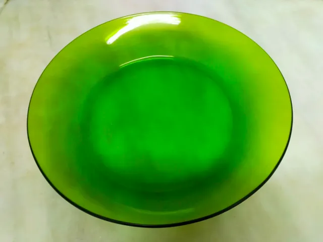 Plato frutero y platos café vidrio verde