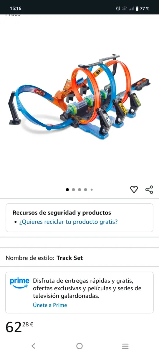 Pista Hot Wheels Triple Looping 3 Crash