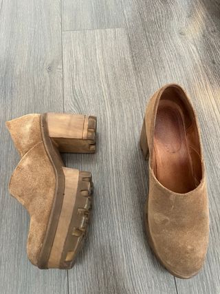 Zapatos de piel tacón plataforma