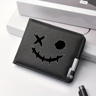 Billetera OURANNI negra con diseño de calavera