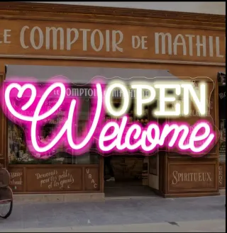 Lampada Neon Led "OPEN WELCOME"