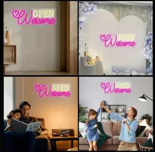 Lampada Neon Led "OPEN WELCOME"