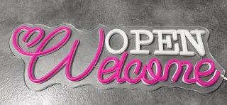 Lampada Neon Led "OPEN WELCOME"
