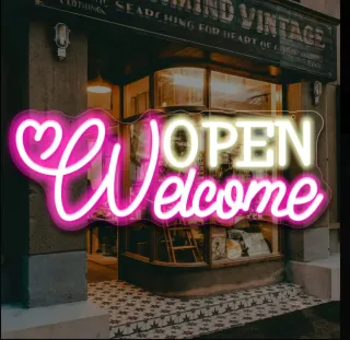 Lampada Neon Led "OPEN WELCOME"