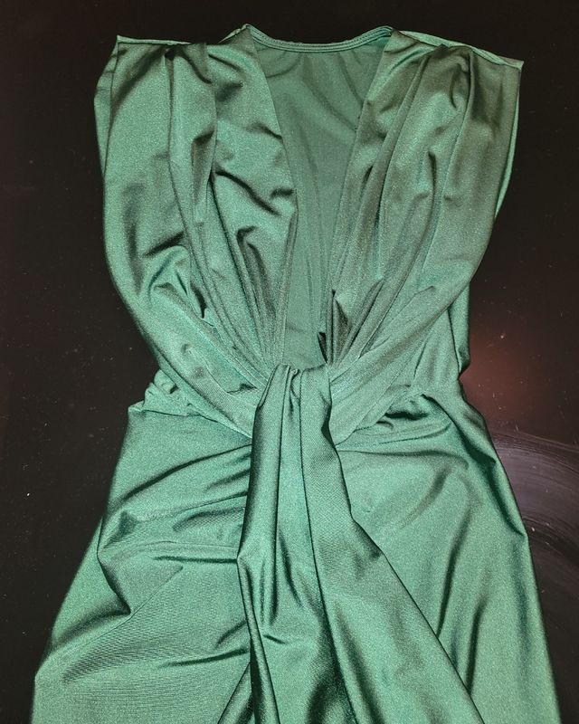 Vestido verde botella elegante talla única