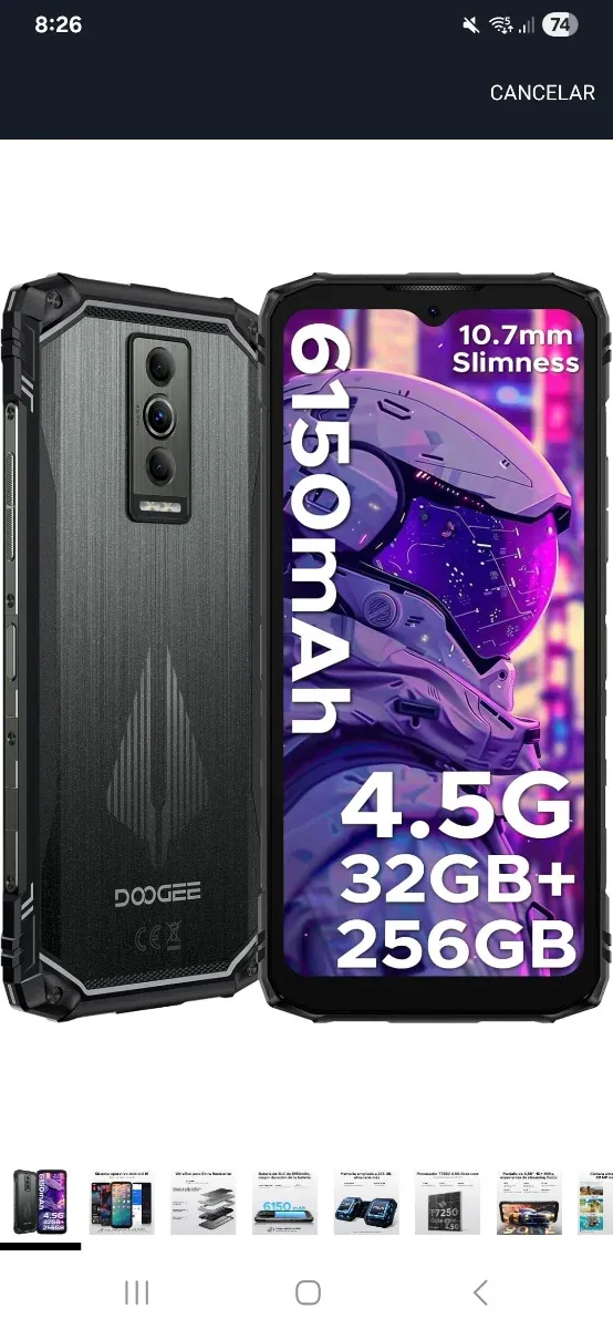 DOOGEE Móvil 256GB Negro/Gris NUEVO