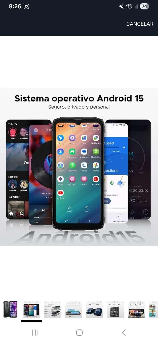 DOOGEE Móvil 256GB Negro/Gris NUEVO
