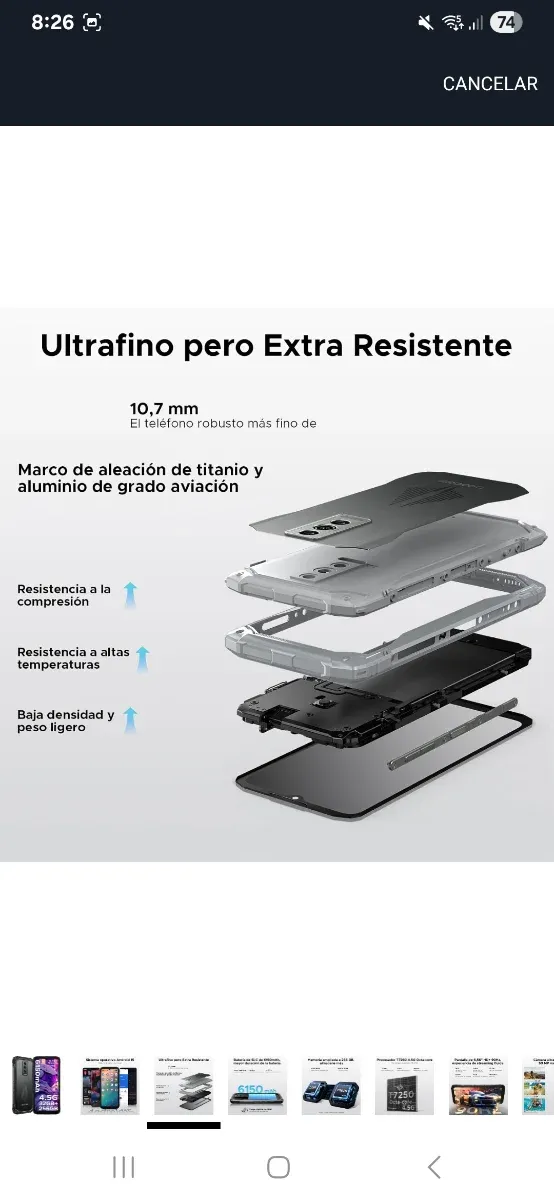 DOOGEE Móvil 256GB Negro/Gris NUEVO