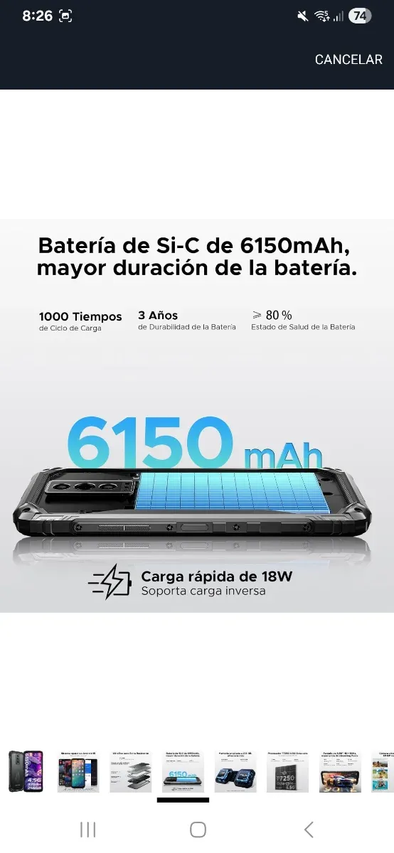 DOOGEE Móvil 256GB Negro/Gris NUEVO