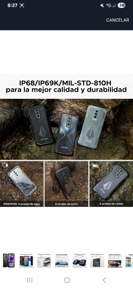 DOOGEE Móvil 256GB Negro/Gris NUEVO