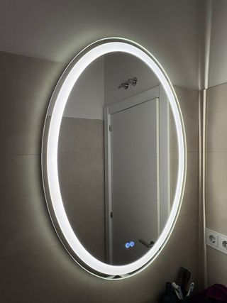 Espejo Ovalado Baño con Luz LED y Antivaho