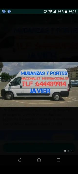 Mudanzas portes al mejor precio 644489914 .Javier