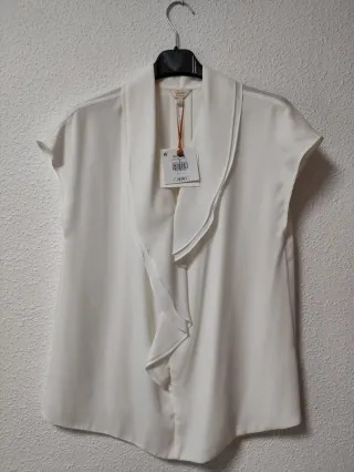 Camisa de Zendra del Corte Inglés Blanca Talla S