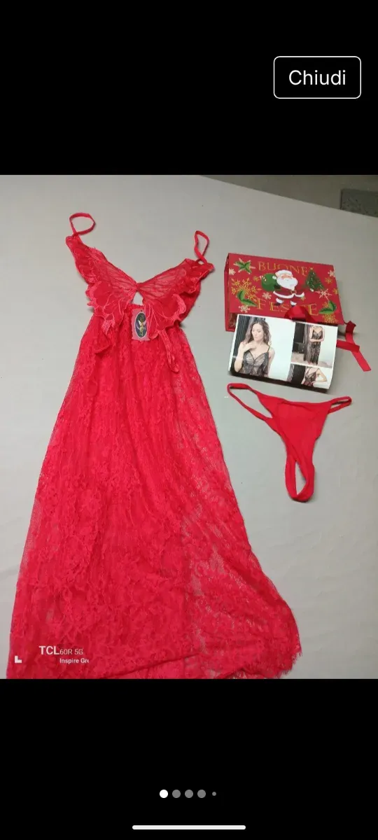 Completo intimo rosso pizzo