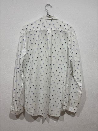 Camisa Zara Slim Fit Estampada Flamencos