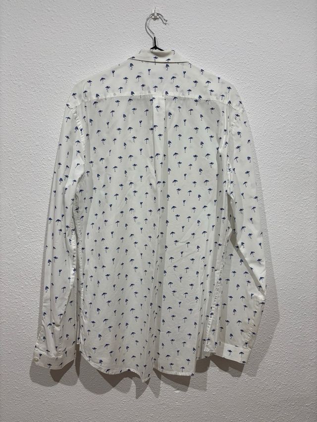 Camisa Zara Slim Fit Estampada Flamencos