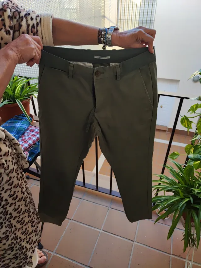 Pantalón chino Mango verde hombre