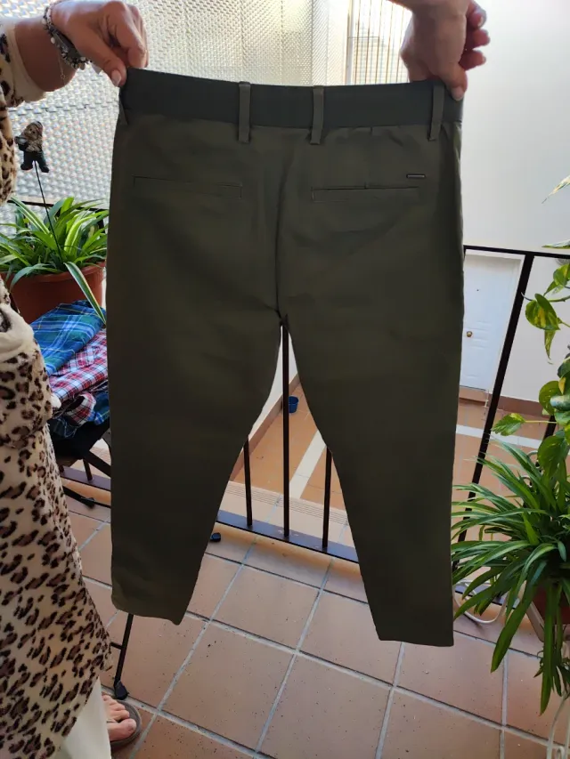 Pantalón chino Mango verde hombre
