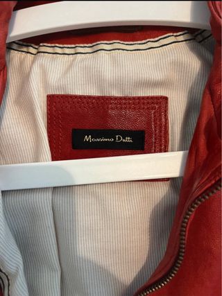 Cazadora Piel Roja Massimo Dutti XL-lee descripc.