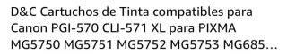 Cartuchos Tinta D&C 570 XL PGBK y 571 Negro