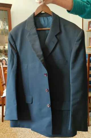 Chaqueta de traje hombre azul/gris