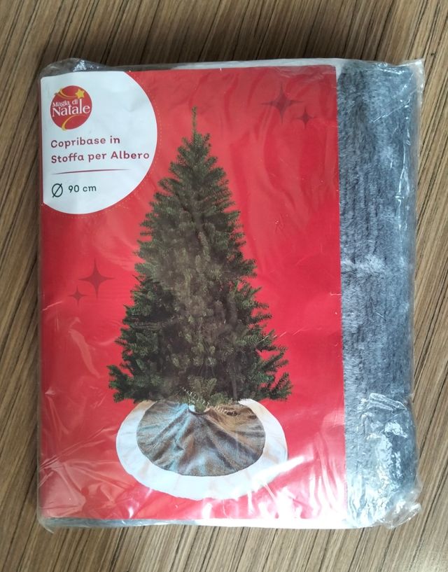 Copribase albero Natale in stoffa grigio