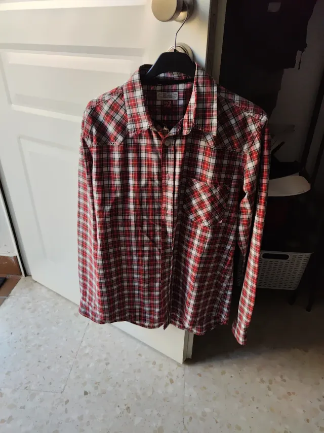 Camisa SFERA cuadros roja y blanca Talla M 38