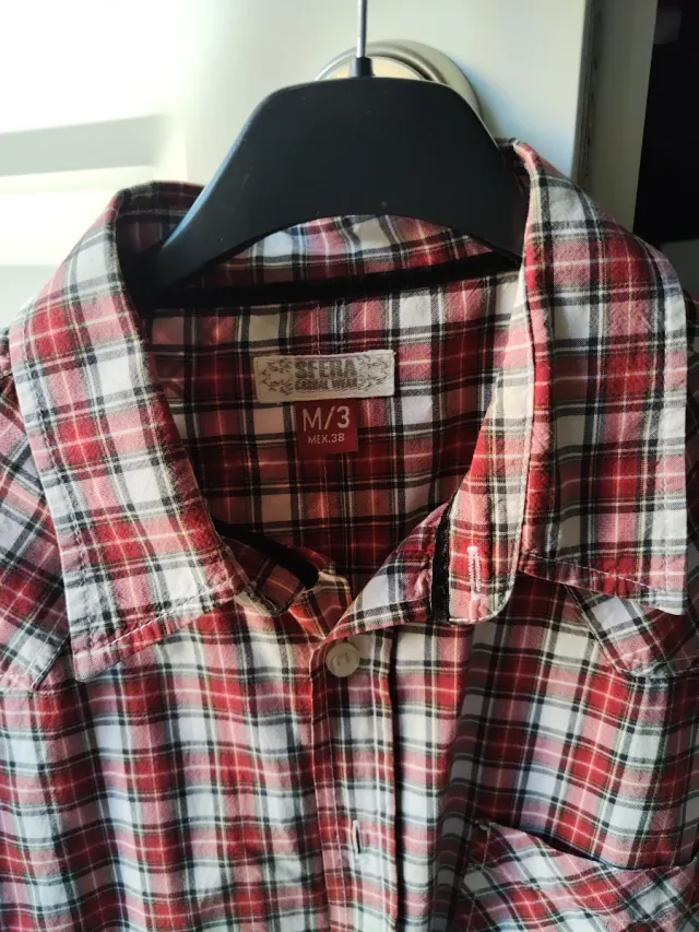 Camisa SFERA cuadros roja y blanca Talla M 38
