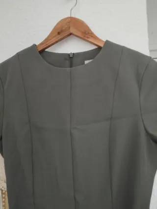 Vestido Caqui Oficina con Cinturón