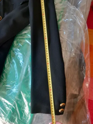 Traje lana Falda y Chaqueta Negro Talla 44