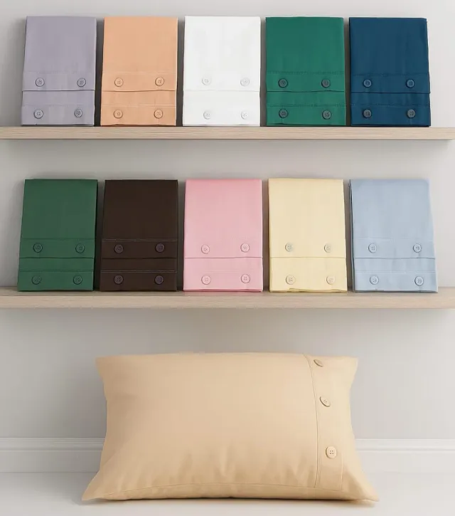 Federa cuscino  guanciale con bottoni